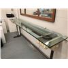Image 2 : *OS* ANTIQUE ARCHITECTURAL COMPONENTS & METAL BASE HALL TABLE WITH ADJUSTABLE FEET,