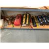 Image 1 : *OS* SHELF OF ASSORTED TOOLS INCLUDING; DRAIN SNAKE,LEVEL, HAMMERS & MORE