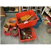 Image 1 : *OS* 7 BINS OF ASSORTED ITEMS INCLUDING; CHAIN, BRASS PARTS, WOOD & MORE