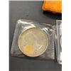 Image 2 : 3 SILVER COINS  & COIN PURSE, FRENCH REPUBLIC 1888, $10 MONTREAL 1976,QUEBEC  DOLLAR 1864