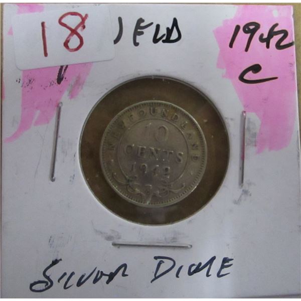 1942 "C" NEWFOUNDLAND SILVER DIME