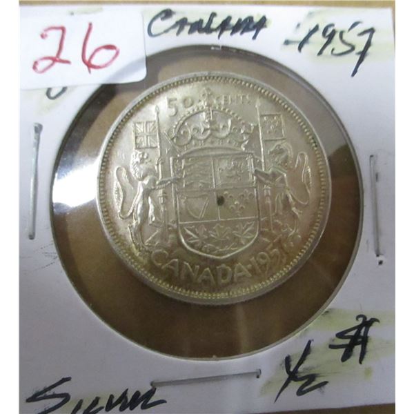 1957 CANADA SILVER HALF DOLLAR