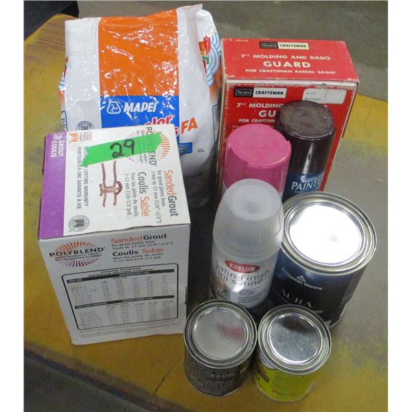 BOX C/W PAINTS, ACCESSORIES