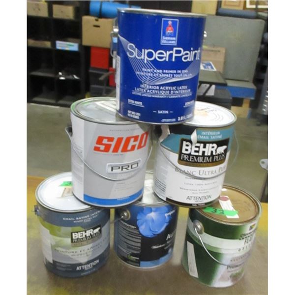 ASSORTED PAINT - 6 GALLONS