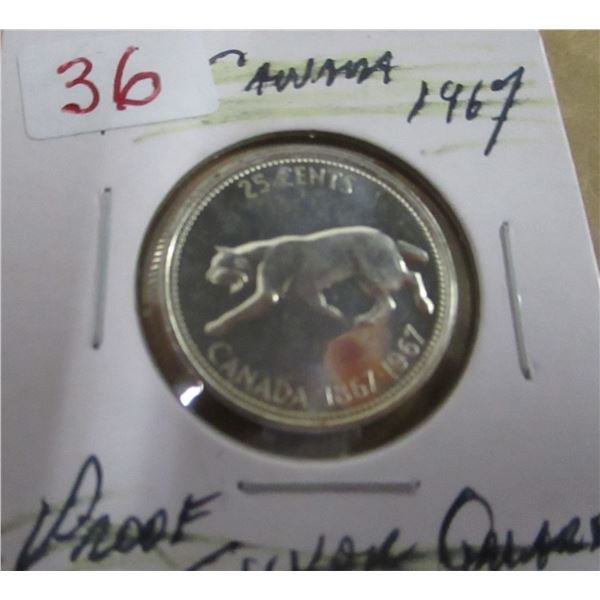 1967 PROOF CANADA SILVER QUARTER