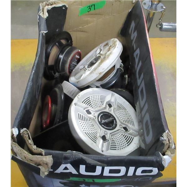 BOX C/W ASSORTED SPEAKERS