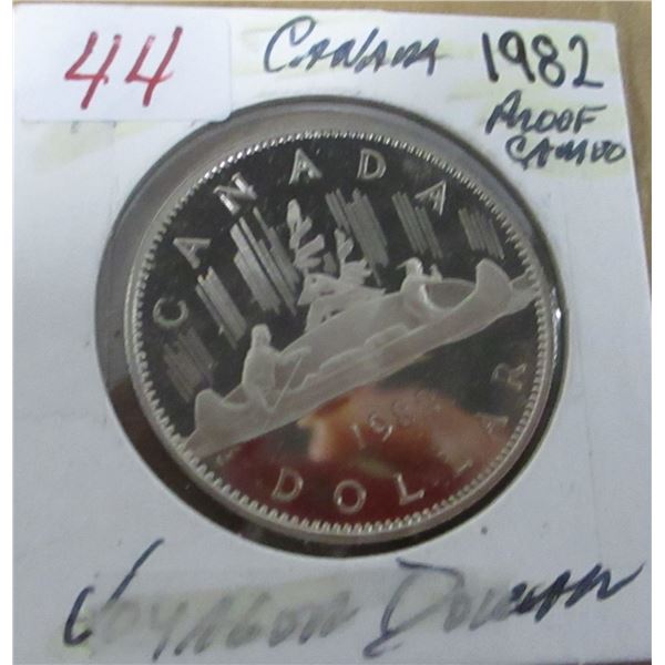 1982 PROOF CAMEO CANADA VOYAGER DOLLAR