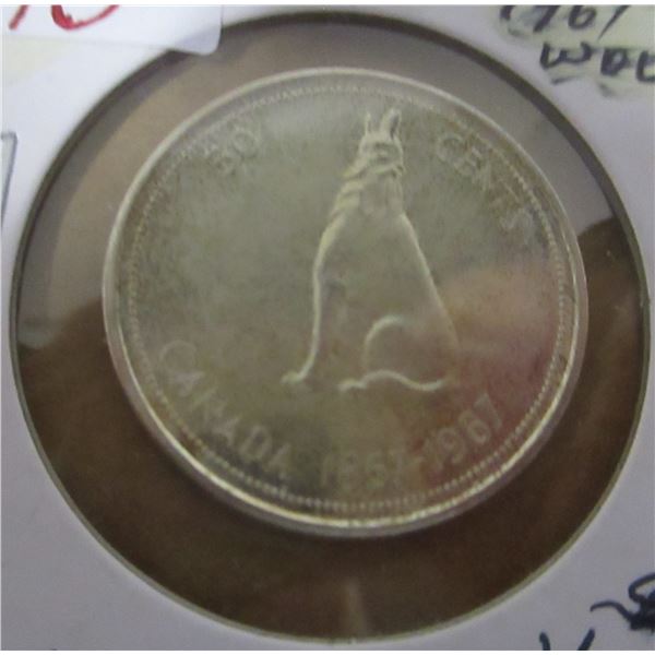 1967 CANADA WOLF SILVER HALF DOLLAR