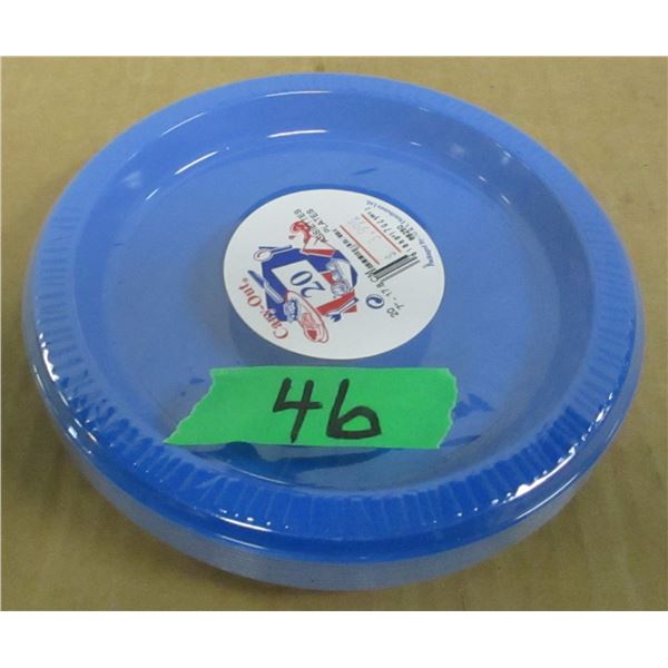STORE CLOSE-OUT (AS IS):  BLUE 7" PLASTIC PLATES (20) - BUNDLE