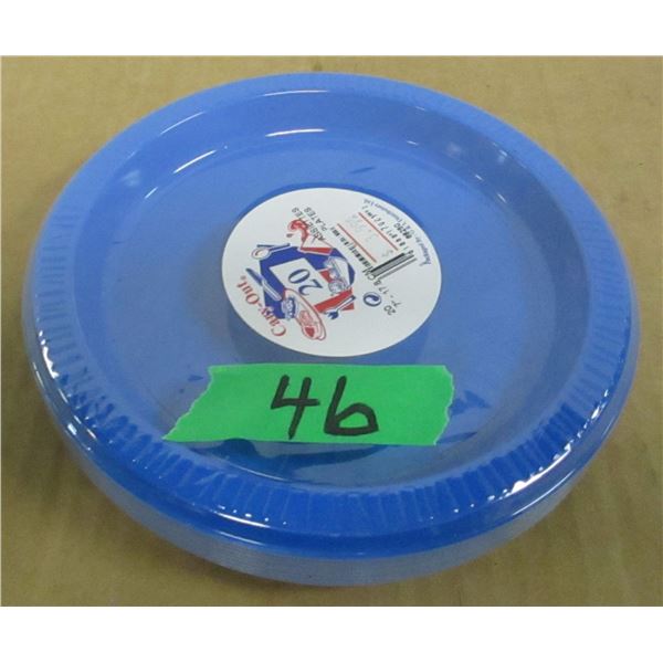 STORE CLOSE-OUT (AS IS):  BLUE 7" PLASTIC PLATES (20) - BUNDLE