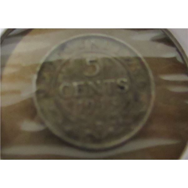 1943 "C" NEWFOUNDLAND SILVER FIVE CENT
