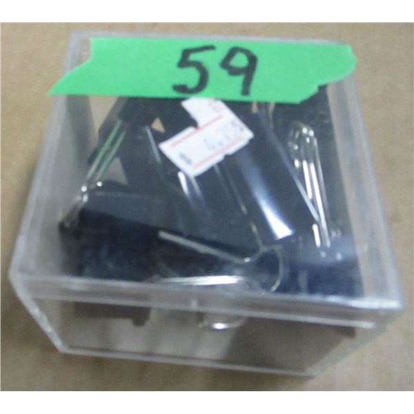 STORE CLOSE-OUT (AS IS):  PACKAGE OF 12 BLACK 1 1/4" BINDER CLIPS