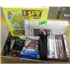 Image 1 : TABLE CLOTH (60" X 102"), DVD'S, TRIPOD, RADIO, ETC