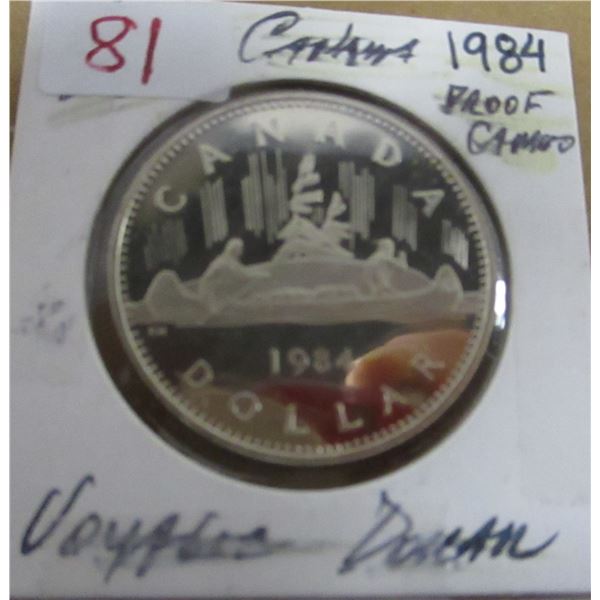 1984 PROOF CAMEO CANADA VOYAGER DOLLAR