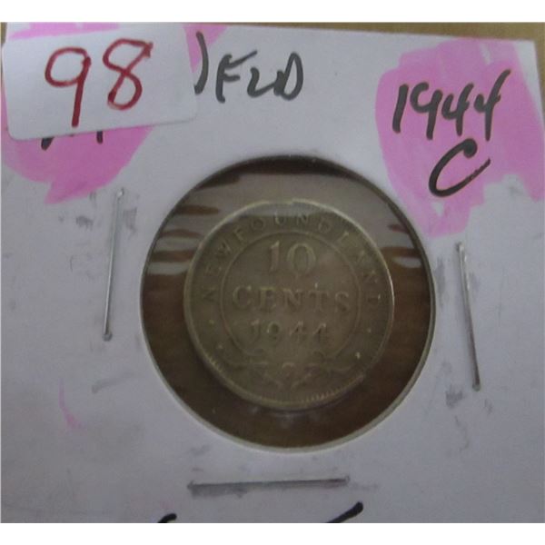 1944C NEWFOUNDLAND SILVER DIME
