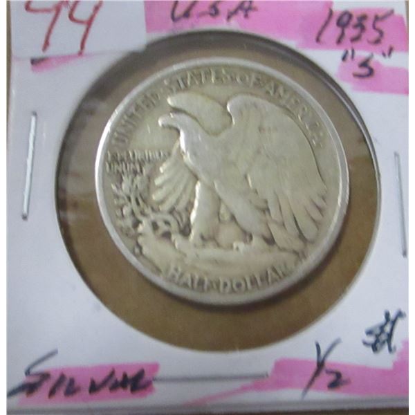 1935 "S" WALKING LIBERTY SILVER HALF DOLLAR