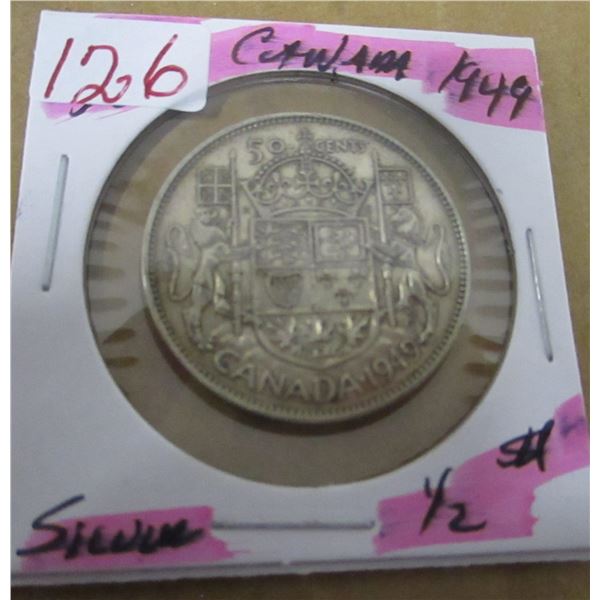1949 CANADA SILVER HALF DOLLAR