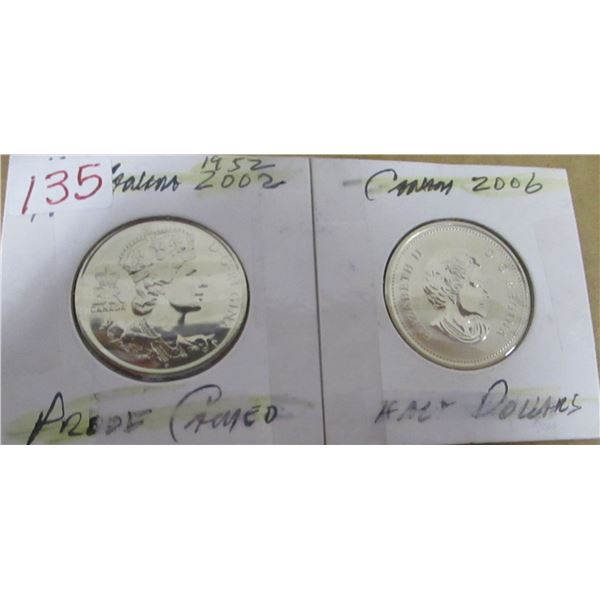 2002 - 2006 PROOF CAMEO CANADA HALF DOLLARS