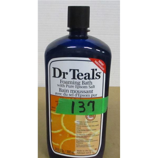 SHELF PULLS (AS IS):  DR. TEALS FOAMING BATH (1000 ML) - BOTTLE
