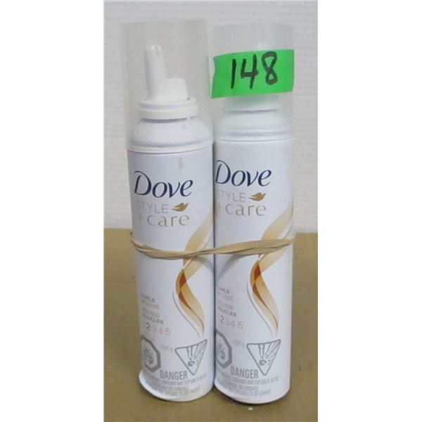 SHELF PULLS (AS IS):  DOVE MOUSSE SPRAY - 2 CANS
