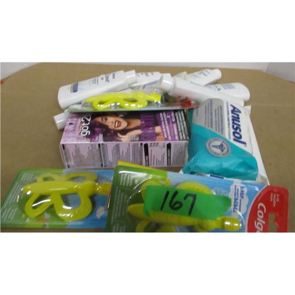 BOX C/W DOVE LOTION & TOOTH BRUSHES