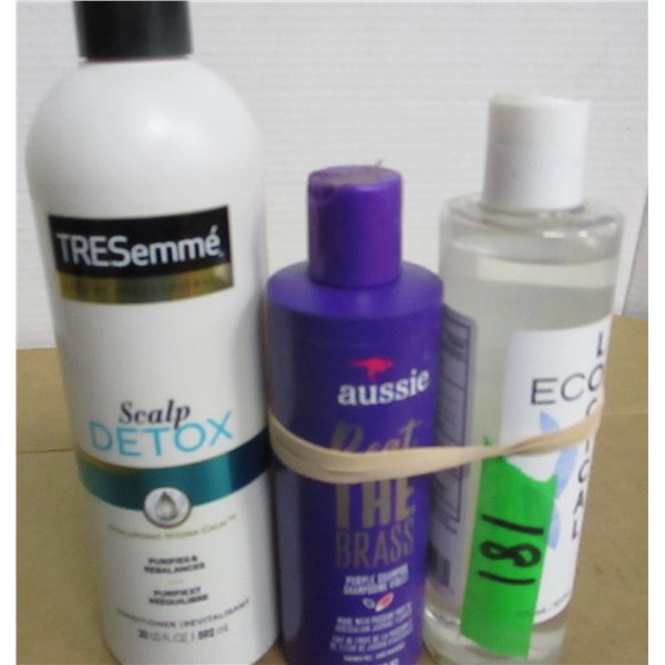 SHELF PULLS (AS IS):  CONDITIONER, SHAMPOO & HAND SANITIZER