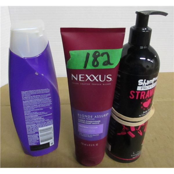 SHELF PULLS (AS IS):  SHAMPOO & 2 CONDITIONER