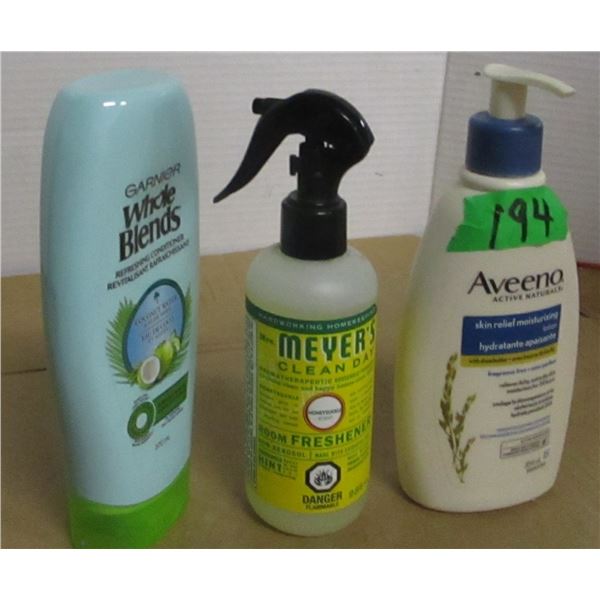 SHELF PULLS (AS IS):  CONDITIONER, ROOM FRESH, SKIN LOTION