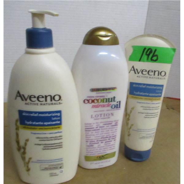 SHELF PULLS (AS IS):  3 SKIN LOTION