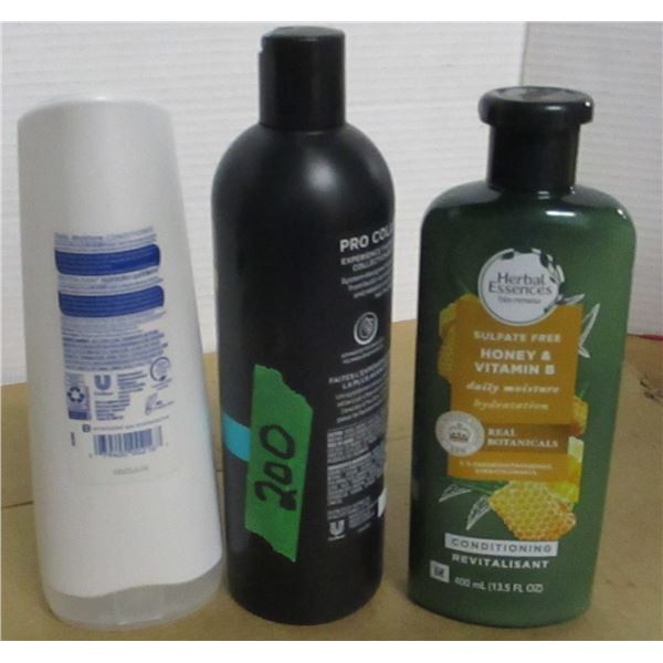 SHELF PULLS (AS IS):  2 CONDITIONERS & 1 SCALP DETOX