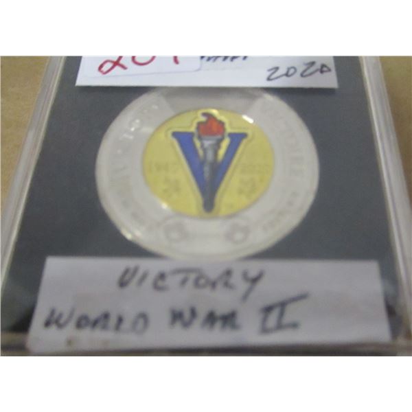 1945 - 2020 VICTORY WORLD WAR II COLORED TOONIE
