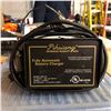 Image 2 : Group of 2 assorted battery chargers w/ box full of misc. - jumper cables/ air compressor/ tarp