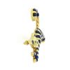 Image 4 : Vintage Italian 18k Gold Multi Color Enamel Blue Stripe Cat or Tiger Pin Brooch