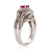 Image 3 : 0.76 ctw Ruby and 1.07 ctw Diamond 925 Silver Ring
