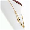 Image 3 : Vintage 14k Gold 2.28 ctw Round Sapphire & Diamond Cluster 16" Statement Necklac