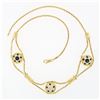 Image 6 : Vintage 14k Gold 2.28 ctw Round Sapphire & Diamond Cluster 16" Statement Necklac