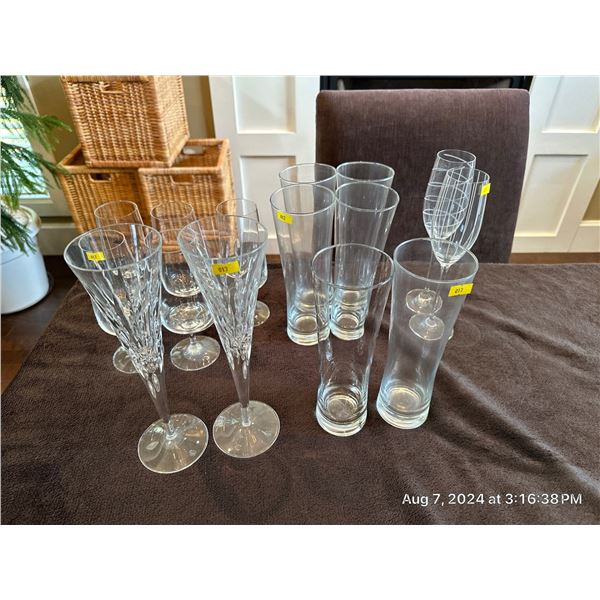 Champagne Flutes & Beer Glass Collection