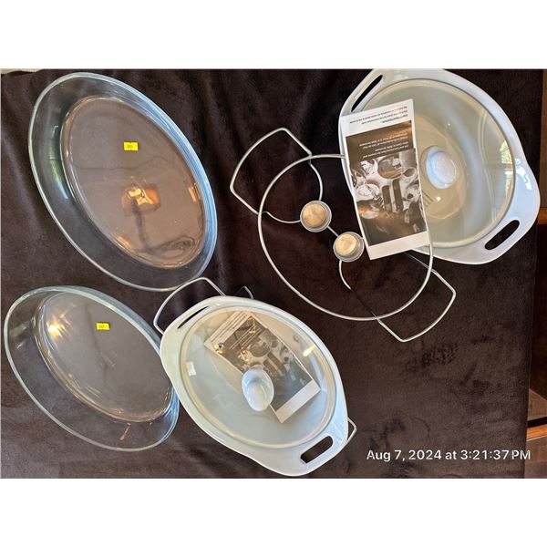 Ceramic Warmers & Glass Serving Bowls Casserole Bowls