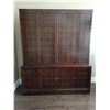 Image 1 : Large Wooden Credenza; Bottom Left Sliding Panel is Not Attached, Needs Repair; 70W, 24D, 83T