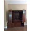 Image 2 : Large Wooden Credenza; Bottom Left Sliding Panel is Not Attached, Needs Repair; 70W, 24D, 83T