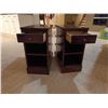 Image 1 : Set of 2 Wooden Small Tables Including Contents; 12W, 22D, 24T Each