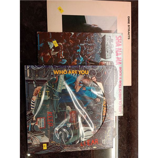 Who Are You, Dire Straits, and Sha Na Na Vinyl Record Set