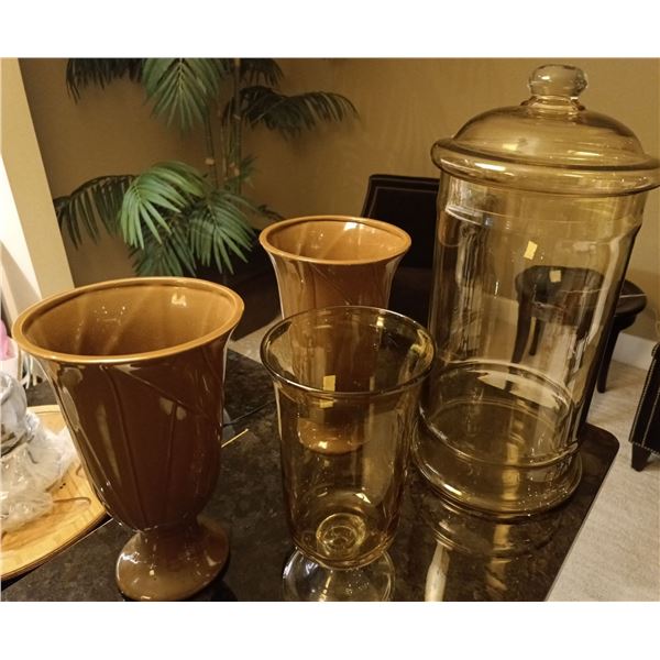 Various Home Items Including Jars, Cups, Salt & Pepper Shakers, vases, Glasses, Toast Master, etc