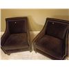 Image 1 : Velvet Brown Chairs, Set of 2;  30W, 32D, 36T Each