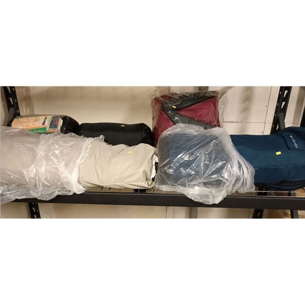Set of Camping Gear; Sleeping Bags, Buildable Beds, Including Columbia