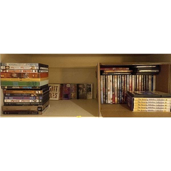 Box Full of Various DVDs/Series, Plus Various CDs, CD Player, etc