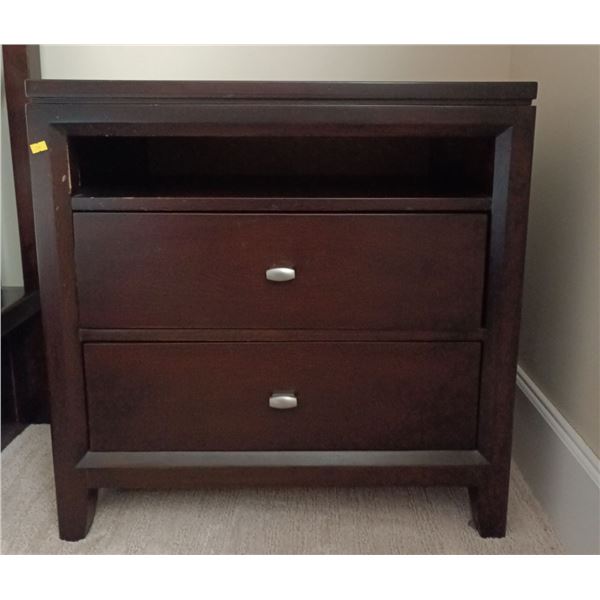 Set of 2 Bedside Wooden Tables; Light Scratching; 28W, 18D, 28T Each