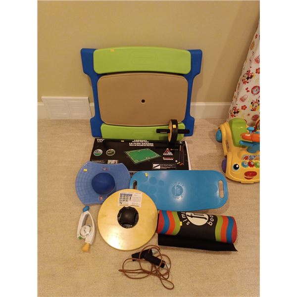 Children's Toy Lot Includes Putting Pool Table, Foldable Kids Bench, Birthday Celebration items, Etc