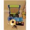 Image 1 : Children's Toy Lot Includes Putting Pool Table, Foldable Kids Bench, Birthday Celebration items, Etc