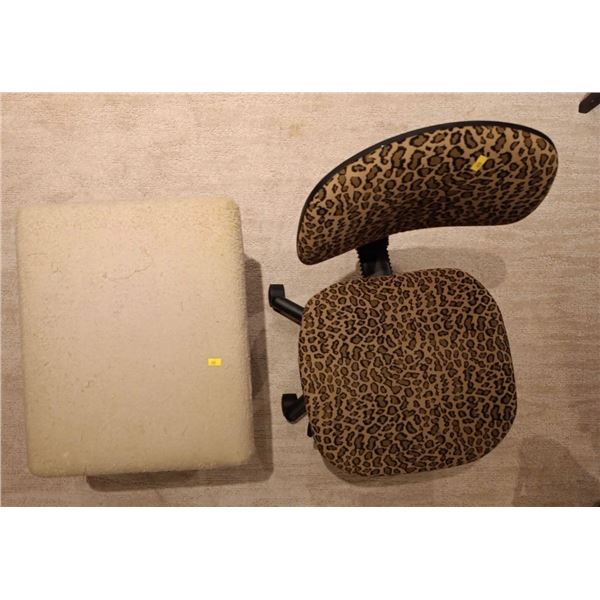 Set of Stool and Chair - Stool is 14W, 19D, 21T; Chair is 16W, 23D, 29T